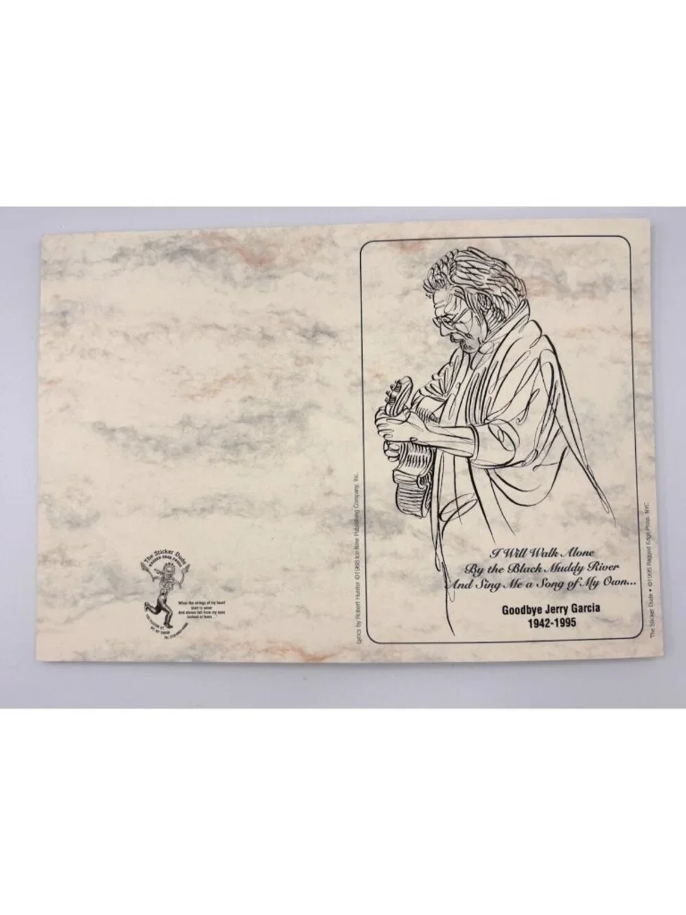 Grateful Dead Goodbye Jerry Garcia Stationery Cards Black Muddy River Lot of 18 - Picture 1 of 5
